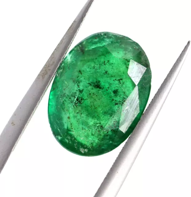Dark Green Natural Loose Emerald Oval Cut 12 x 9 mm Faceted Gemstone 4.32 Ct