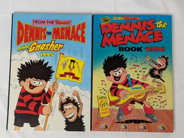 2 Book Bundle Children's Dennis The Menace Annual 1995-96 Kids Hardback Job Lot