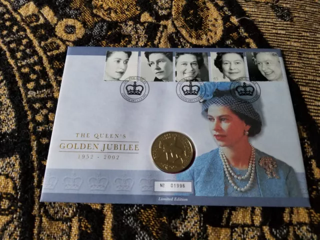 Great Britain First Day Cover - 5 Pounds 2002 Queen Elizabeth II Jubilee - Q48
