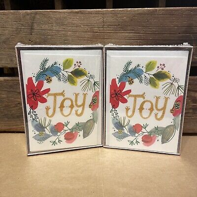 NEW Set of 12 Hallmark Studio Ink Holiday Floral Wreath Christmas Cards Lot Of 2