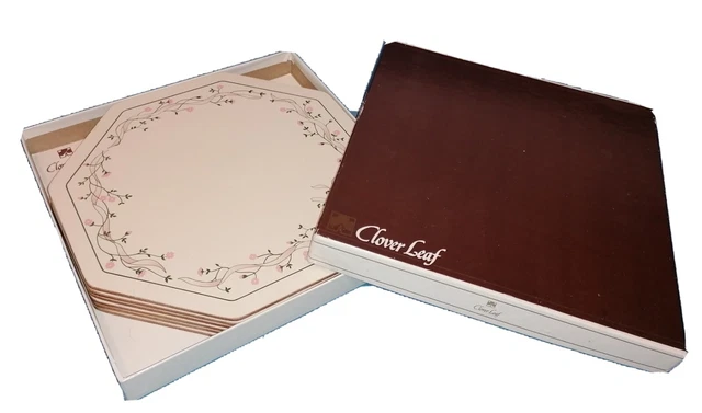 Vintage 1980s "Cloverleaf" (Eternal Beau) Octagonal Placemats. (Set Of Six)