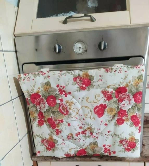 Copriforno Imbottito Effetto Marmo - Stampa Digitale Con Venature Oro, 47x35 Cm, Made In Italy