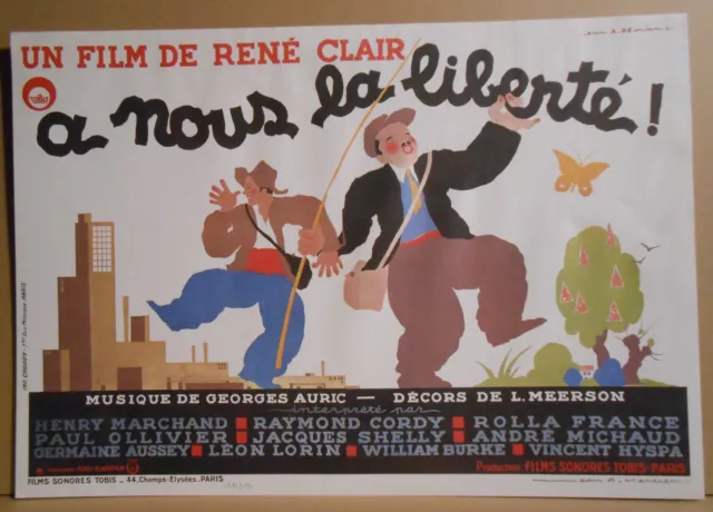 Jean Adrien Mercier 1899/1992  . Affiche "A nous la liberté" N° et signée