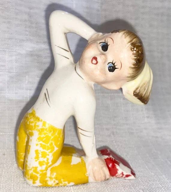 VINTAGE RARE PINUP Girl Porcelain Figurine 1950s Ceramic Glamour Made