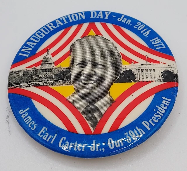 Cool Vintage 1977 Inauguration Day Jimmy Carter 39th President Political Pinback