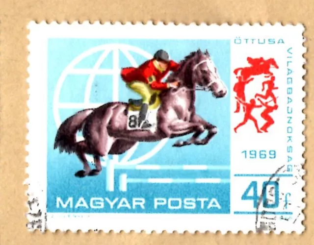 Briefmarke Ungarn, Springreiten, 40f, 1969