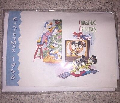 Disney Pin Christmas Card Seasons Greetings Donald Nephews Mickey Mouse Club Hat