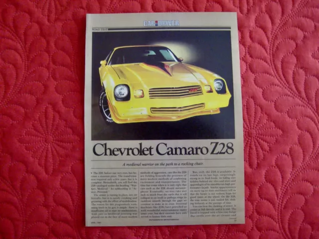 1980 Chevrolet Camaro Z28 - Original Road Test - Excellent Condition