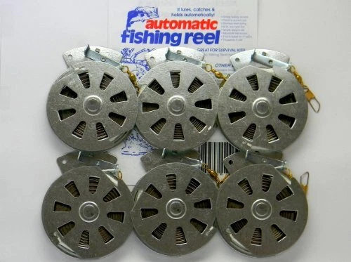 6 's Yo Yo Fishing Reels -Package 1/2 Dozen- Yoyo Fish Trap -(Flat Trigger Mo...