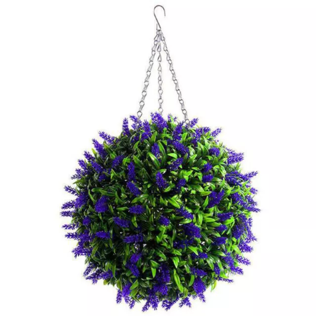 Bola Topiary Colgante Lavanda Jardín Artificial Flor Planta Decoración Bask ❤HA