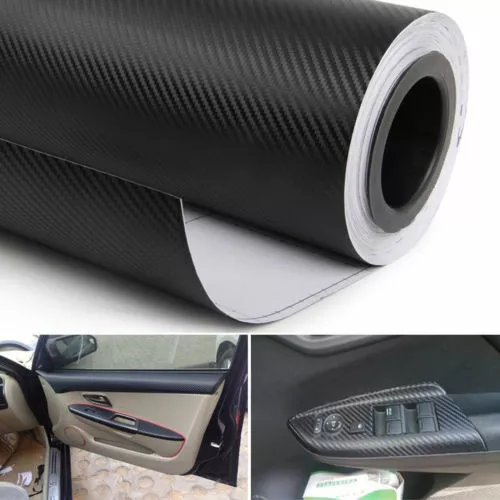 4D Premium Glossy Carbon Fiber Vinyl Wrap Film Sticker ""BUBBLE FREE"" 12"x50"