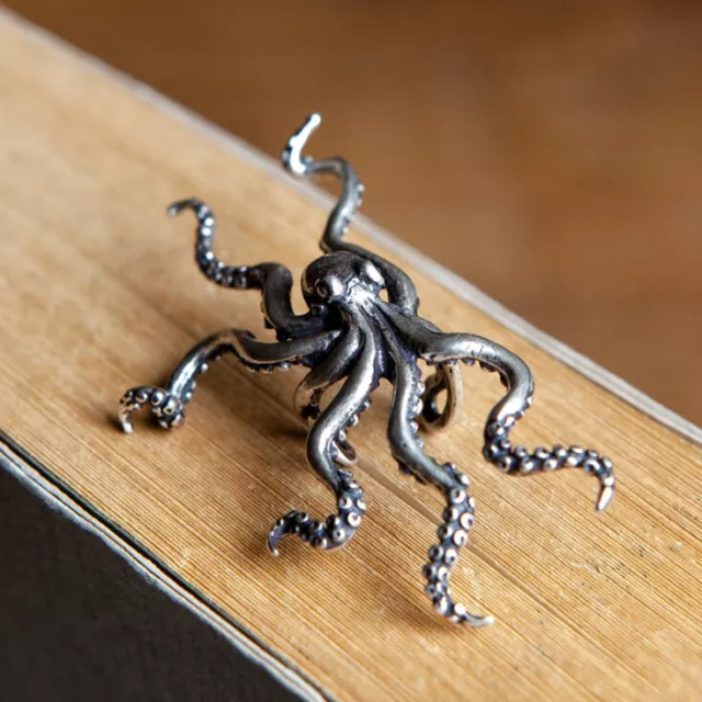 I13 Ohrring einzelner Ohrclip Octopus Krake Stil B Sterling Silber 925