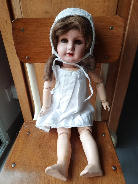 GRANDE POUPÉE ANCIENNE Baigneur Noir Yeux dormeurs en Rhodoïd 76 cm EUR 65,00 - FR