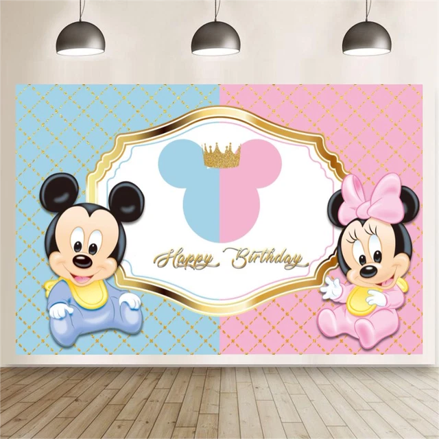 ROUND MINNIE MOUSE Backdrop baby Shower Birthday Photo Background Party