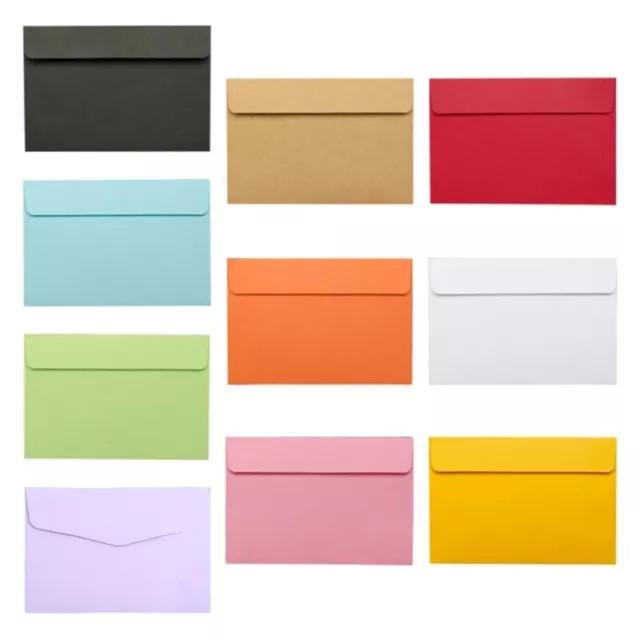 Pack of 10 Colorful Vintage Envelopes Retro Kraft Paper Envelope Sets 6 x 4