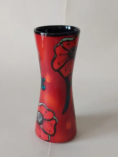 Poole Pottery POPPY FIELD 24cm Hourglass Vase Boxed.