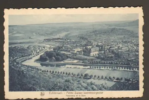 ECHTERNACH (LUXEMBOURG) Panorama & la SURE en vue aérienne