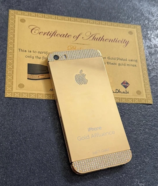 24CT GOLD PLATED Swarovski Crystal Encrusted Iphone 5S Mobile