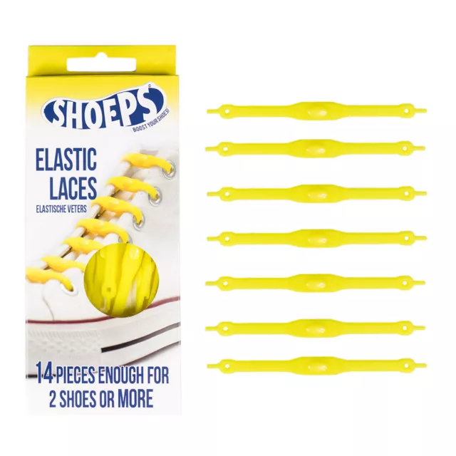 Lacci Da Scarpe Gialli In Silicone Elastici Per Tutte Le Scarpe - Shoeps