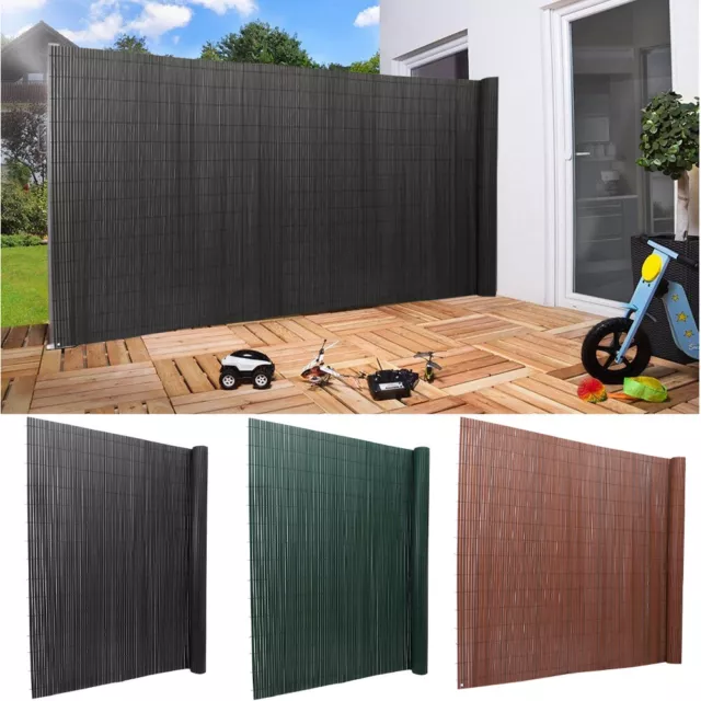 PVC Screen Fence Fencing Garden Privacy Panel Wind Sunshade Panels + Fitting Set