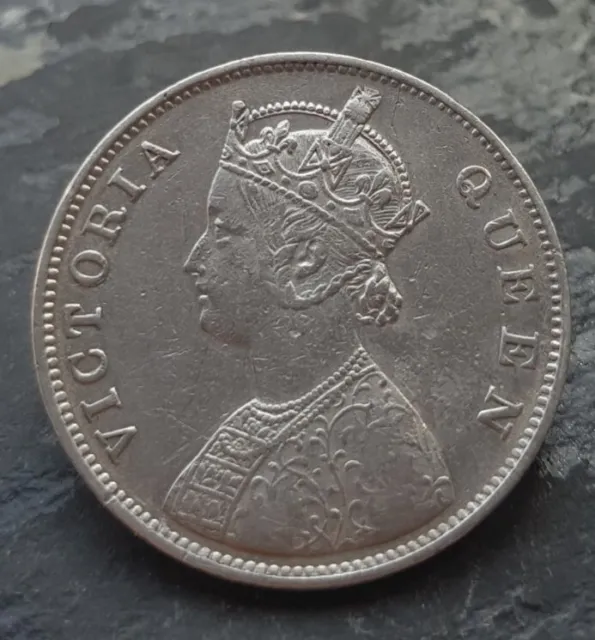 Queen Victoria 1862 Silver India One Rupee Coin