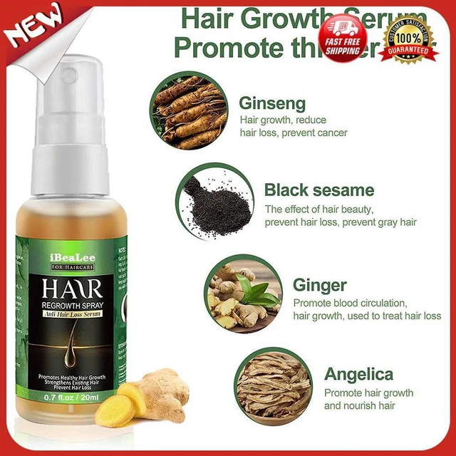 Reino Unido 20 ml suero para el cuidado del cabello hombres mujeres jengibre tratamiento capilar niebla productos para el cuidado del cabello