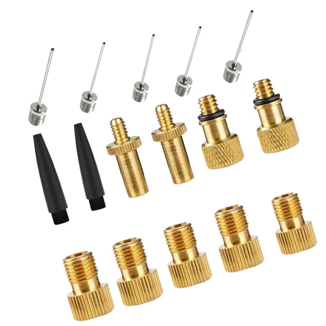 BIKE SUPPLIES VALVE Pump Adaptor Set Car Inflator Adapter Kit Gadget ...