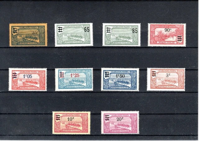 Timbre Guadeloupe France Colonie 1924 N°89/98 Neuf* Mh