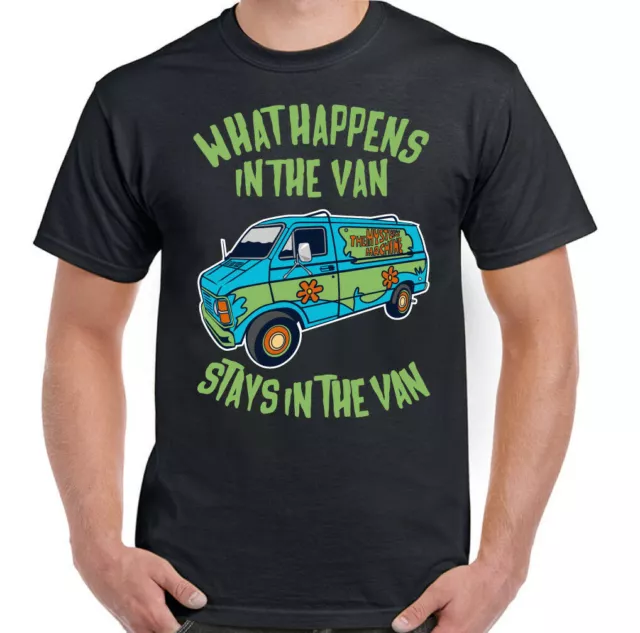 Scooby Doo T-Shirt What Happens In The Van Stays In The Van Mens Funny Cartoon