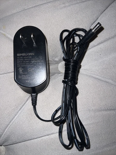 SIMSUKIAN AC/DC Adapter Power Supply Model SK03T-1600150U 16V 1.5A 5.5MM US Plug