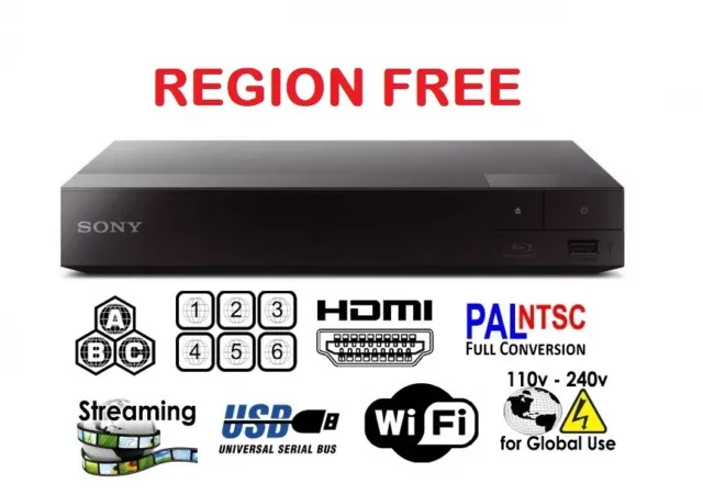 Sony Bpx370 / 3700  Region Free Blu Ray Player Multi Zone Region Codefree Wi-Fi