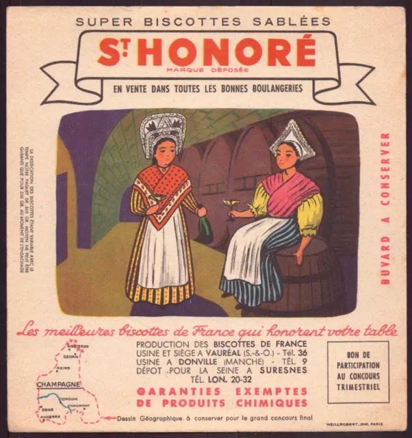 Buvard  Super biscottes sablées " St-Honoré " ( pliures, rousseurs )
