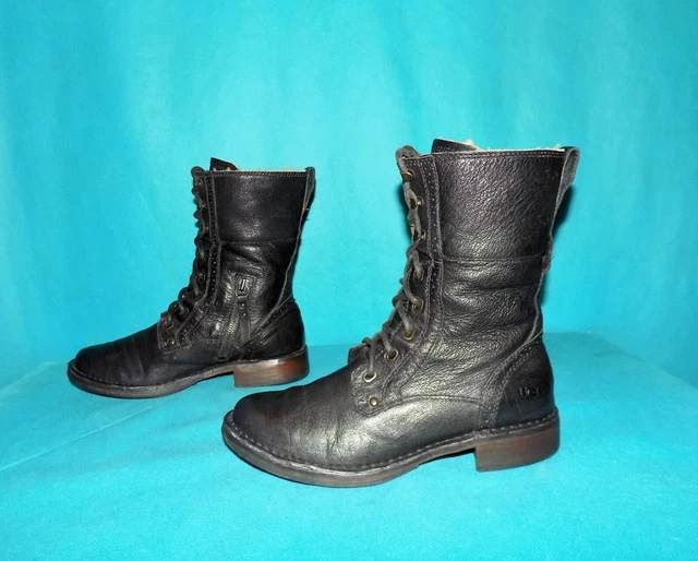 bottines boots UGG en cuir noir fourrée pointure 37 EUR  ou 4 UK 3