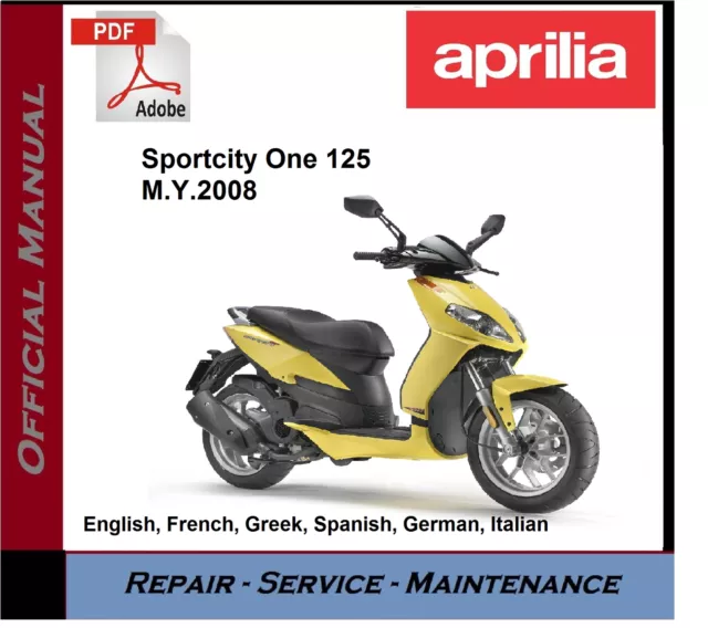 Aprilia Sportcity One 125 2008 onwards Workshop Service Repair Manual on USB