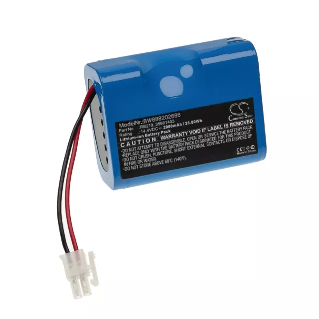 Batterie 2000mAh pour Hoover RBC030, RBC031, RBC040, RBC050