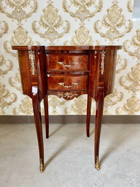 Louis XVI Möbel Kommode Nachttisch im Antik Stil Bedside table Handmade Brown