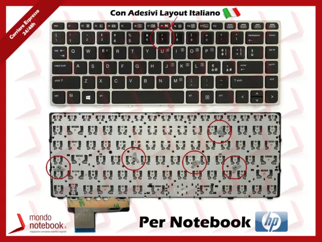 Clavier HP Elitebook Folio 9470M Avec Adhésifs Layout Italien 702843-061