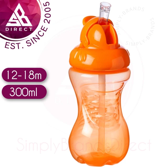 Nuby Flip It Gobelet Avec Paille Actif Sipeez │ Orange │ 12-18m │ 300ml