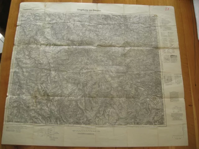 alte Landkarte Nr.101 Dresden und Umgebung von 1937 Pirna Meißen Freiberg