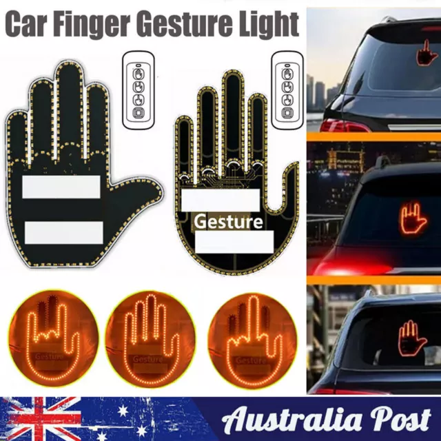FUNNY CAR FINGER Light with Remote Road Rage Signs Middle Finger Gesture  Light $32.00 - PicClick AU