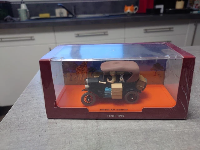 Voiture Tintin au Congo - Ford T 1910 - 1/43 sous Blister - Hergé Moulinsart - Collection