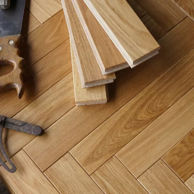 20" Premium Solid Oak Clear Oiled Parquet Flooring 100% Hardwood 22mm H50F