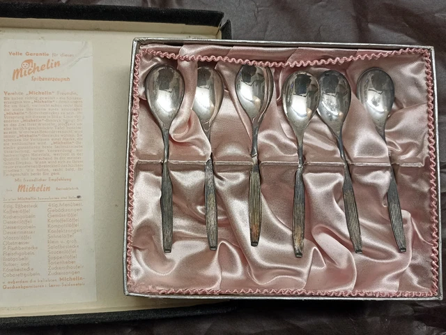 Sammelbesteck von Michelin, 100 Silber, 6 Dessertlöffel