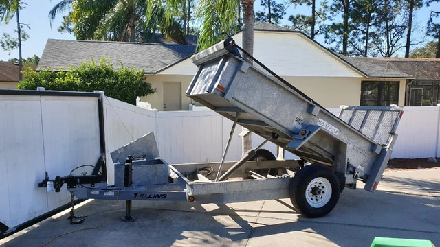 2017 Felling FT6-DT galvanized 5'x10' demo gravel electric dump trailer 7000 lb