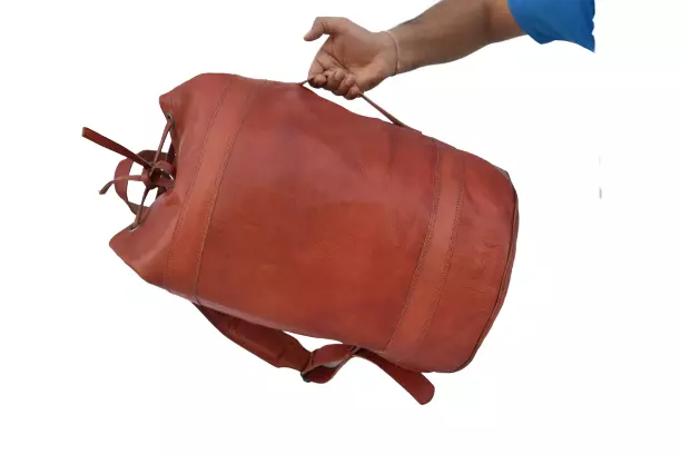 Vintage Leather Backpack Shoulder Bag Rucksack Daypack Holdalls Handbags 20 In