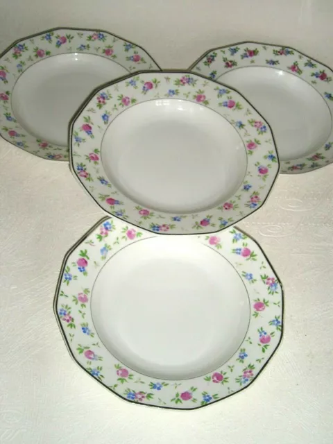 PORCELAINE de LIMOGES  ART DECO 1930 -BETOULE & LEGRAND- 4 ASSIETTES Creuses