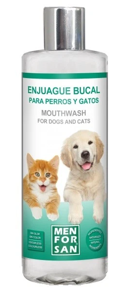 MENFORSAN Enjuague Bucal para Perros y Gatos - Aditivo Incoloro y Inoloro Para