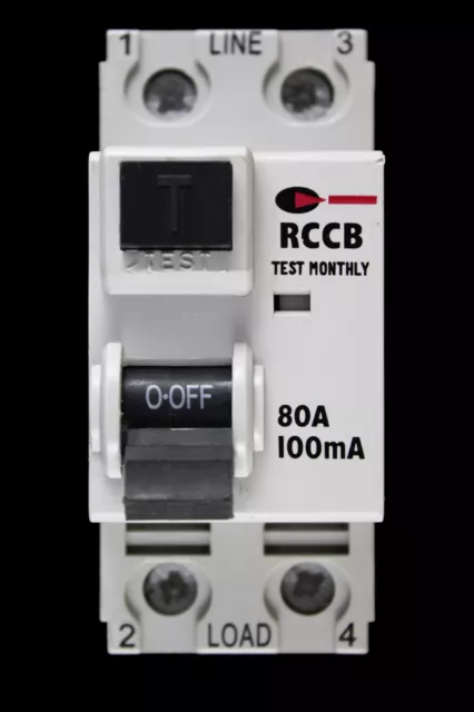 CGD 80 AMP 100mA DOUBLE POLE RCCB RCD TYPE AC CGD-80/100/2