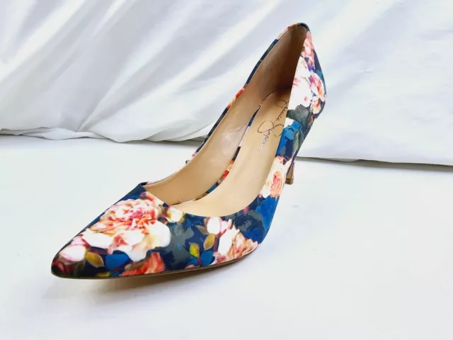 Jessica Simpson Size 9.5M Women's Levin Floral Point Toe Slip On Stiletto Pumps