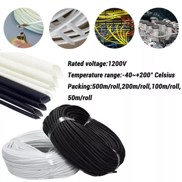 Φ1~25mm Silicone Fiberglass Sleeving Cable Wire HIGH TEMP Insulating Tube Sheath 2